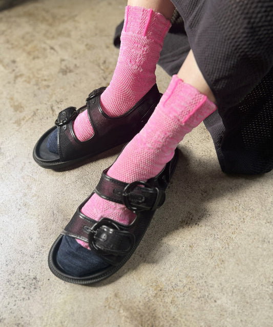 Nonnette Japanese paper mesh Socks, 2 Colos, made in Japan #NS406Y