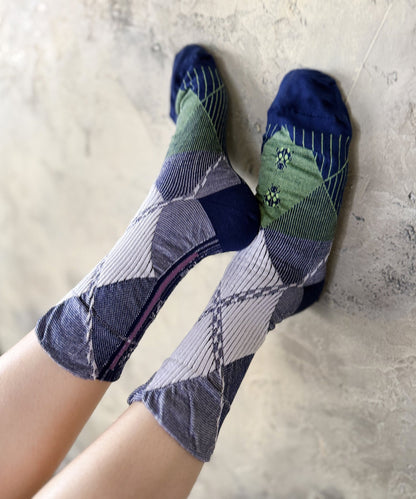 Nonnette Purple Big Dia Color Socks, made in Japan, #NS410K-88