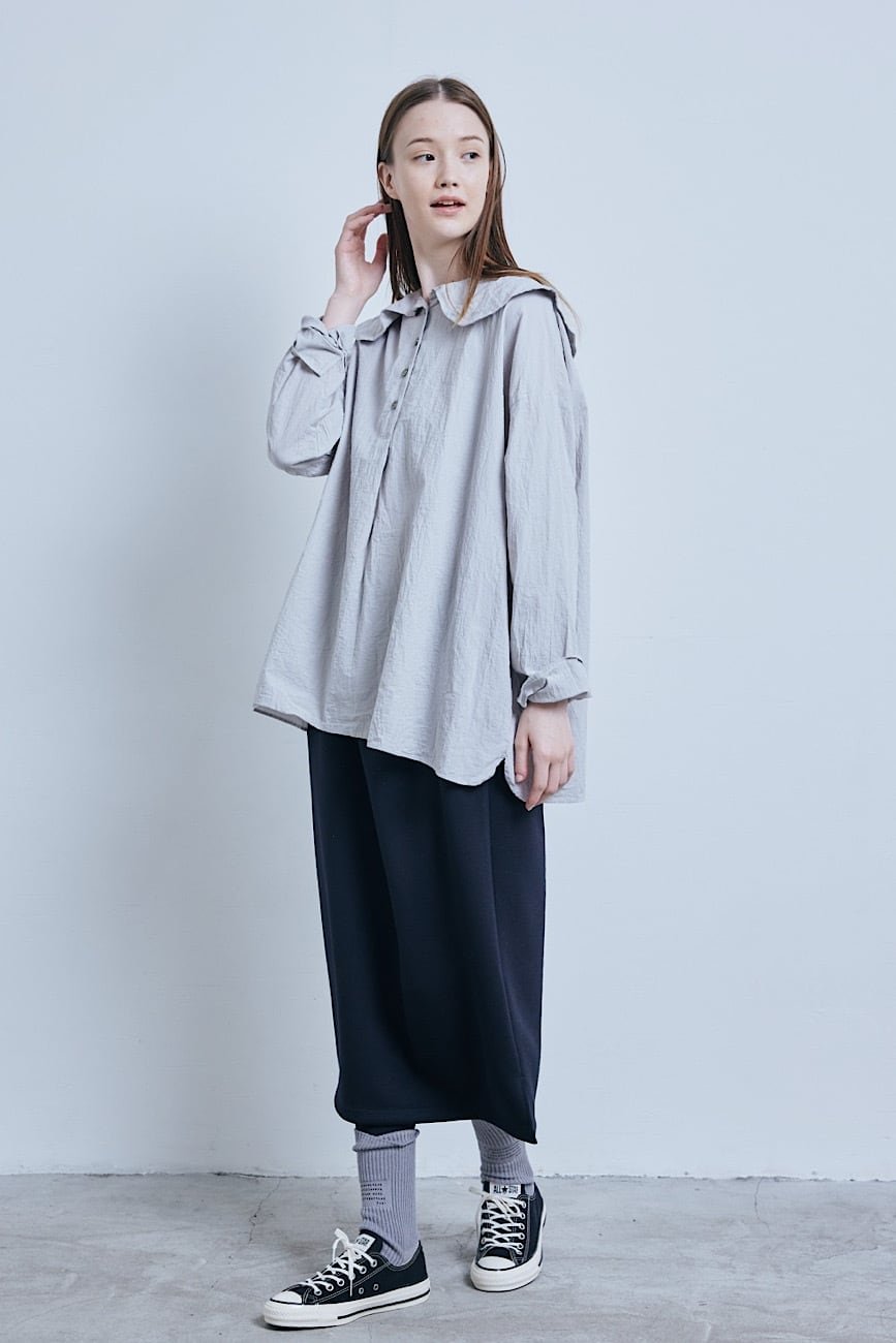 (g) Round Collar Shirt, 2 Colors, made in Japan