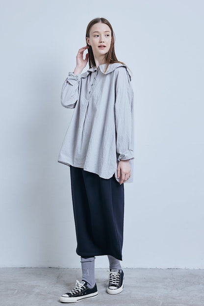(g) Round Collar Shirt, 2 Colors, made in Japan