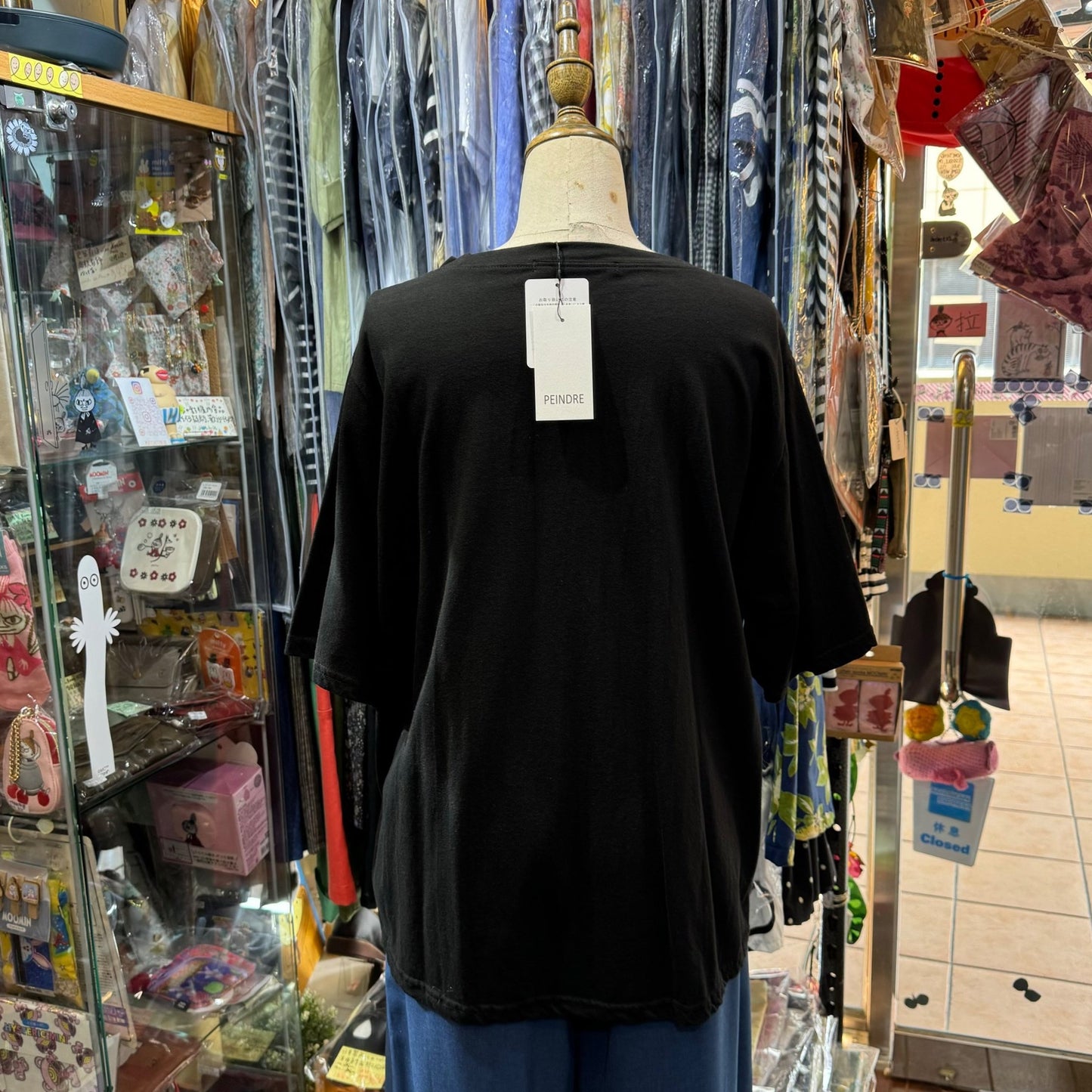 EXTRA20- Peindre Black Lace T-shirt, made in Korea