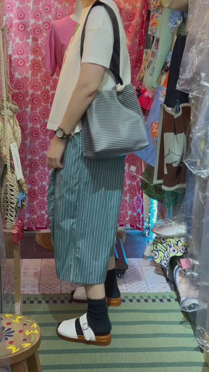 Anvocoeur Black Checked Oktogon PVC 2Way Bag, Waterproof, made in Japan