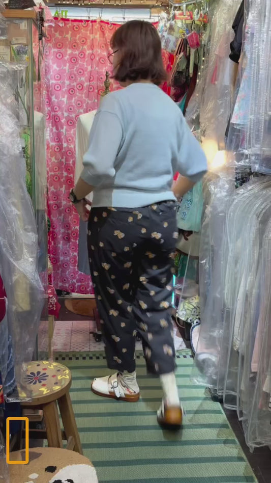 EXTRA30- Nouvelles du Paradis Original Fabric Flora Charcoal Pants