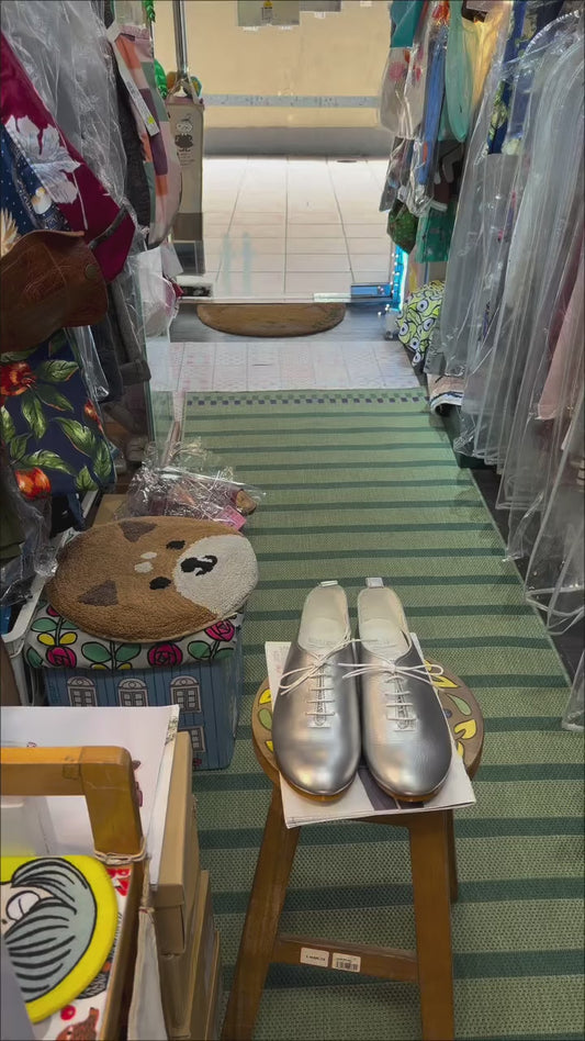 Recipe Silver Leather Shoes, size 25cm only , made in Japan